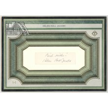 Helen Hull Jacobs 2020 Topps Transcendent Tennis Oversized Cut Signature Autograph 1/1