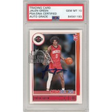 Jalen Green 2021-22 Panini Hoops Autograph Rookie Card #218 PSA/DNA 10