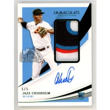 Jazz Chisholm 2021 Panini Immaculate Autograph Rookie Patch Card #127 5/5