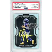 Justin Jefferson 2020 Panini Chronicles Prizm Black Silver Autograph RC Card #PB-9 PSA/DNA (Yellow)