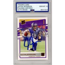 Justin Jefferson 2020 Panini Donruss Rated Rookie Canvas Autograph Card #313 PSA/DNA 10