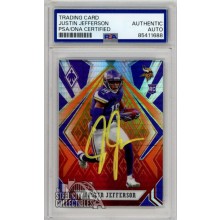 Justin Jefferson 2020 Panini Phoenix Fireburst Autograph RC Card #111 PSA/DNA (Yellow)