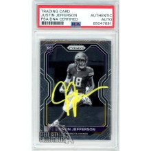 Justin Jefferson 2020 Panini Prizm Black White Variation Autograph RC #398 PSA/DNA (Yellow)