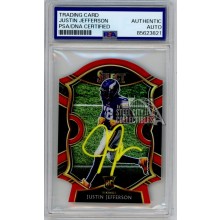 Justin Jefferson 2020 Select Red Die-Cut Auto Rookie RC #61 PSA/DNA New (Yellow)