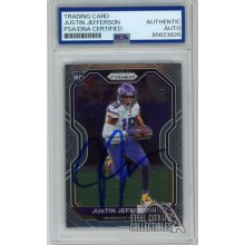 Justin Jefferson 2020 Panini Prizm Autograph Rookie Card #398 PSA/DNA New Label