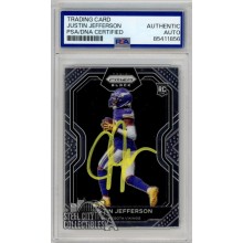 Justin Jefferson 2020 Panini Chronicles Prizm Black Autograph RC Card #PB-9 PSA/DNA Yellow (New Label)