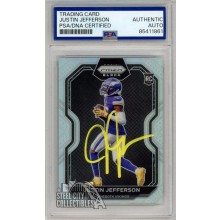 Justin Jefferson 2020 Panini Chronicles Prizm Black Silver Autograph RC Card #PB-9 PSA/DNA Yellow (New Label)