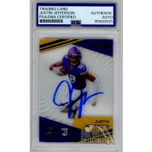 Justin Jefferson 2020 Panini Clear Vision Autograph Rookie Card #CV-11 PSA/DNA
