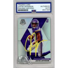 Justin Jefferson 2020 Panini Mosaic Silver Autograph Rookie Card #209 PSA/DNA Yellow (New Label)