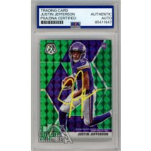 Justin Jefferson 2020 Panini Mosaic Green Autograph Rookie Card #209 PSA/DNA Yellow (New Label)
