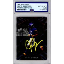 Justin Jefferson 2020 Panini Select Concourse Autograph Rookie Card #61 PSA/DNA (Yellow)