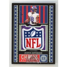 Justin Jefferson 2022 Panini Encased Materials NFL Shield Patch Card #CHM-30 1/1