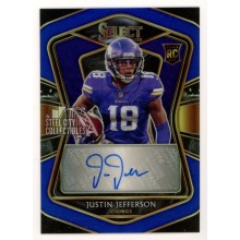 Justin Jefferson 2020 Panini Select Blue Autograph Rookie Card #RS-JJE 33/75