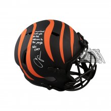 Chad Johnson Stats Autographed Cincinnati Bengals Eclipse Replica Full-Size Football Helmet - BAS