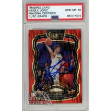 Nikola Jokic 2020-21 Panini Select Red Shimmer Autograph Card #16 PSA/DNA 10