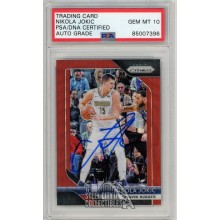 Nikola Jokic 2018-19 Panini Prizm Red Wave Autograph Card #92 PSA/DNA 10