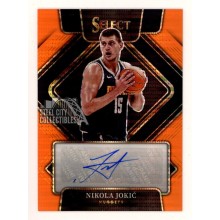 Nikola Jokic 2021-22 Panini Select Orange Autograph Card #SG-NJK 01/30