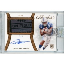 Jonathan Taylor 2020 Panini Flawless Rookie Laundry Tag Patch Bronze Autograph 3/6