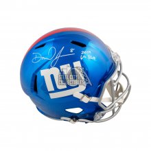 Daniel Jones 2019 6th Overall Pick Autographed Giants Chrome Full-Size Football Helmet BAS