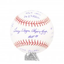 Larry Wayne Chipper Jones Stats Autographed Official MLB Baseball - BAS COA (16 Inscriptions)