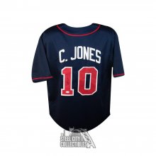 Chipper Jones Autographed Atlanta Custom Baseball Jersey - PSA/DNA COA (Black Ink)
