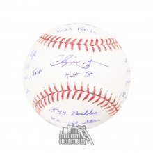 Chipper Jones Stats Autographed Official MLB Baseball - BAS COA (16 Inscriptions)