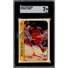 Michael Jordan 1986-87 Fleer Basketball Stickers Rookie Card #8 SGC 7