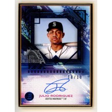 Julio Rodriguez 2021 Bowman Transcendent Blue Autograph Card #BTA-JR 10/10