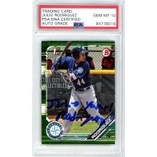 Julio Rodriguez 2019 Bowman 1st Camo Rookie Full Name Autograph Card #BP-33 PSA/DNA 10