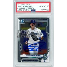 Julio Rodriguez 2021 Bowman Chrome Autograph Rookie Card #BDC-145 PSA/DNA 10