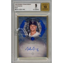 Josh Jung 2020 Bowman Transcendent Blue Autograph Card #BTA-JJ 04/10 BGS 9