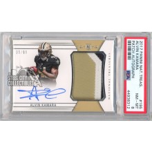 Alvin Kamara 2017 National Treasures Autograph Rookie Patch Card RPA #195 PSA 8