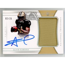 Alvin Kamara 2017 Panini National Treasures Autograph Rookie Patch Card 02/25