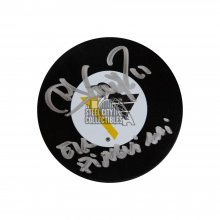 Darius Kasparaitis Eik Pingvinai Autographed Pittsburgh Penguins Hockey Puck - BAS