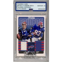 Jim Kelly/Andre Reed 2018 Panini Classics Autograph Jersey Card #6 PSA/DNA 10