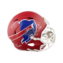 Buffalo Dynasty Kelly Reed Thomas Autographed Bills Amp Full-Size Football Helmet - JSA COA