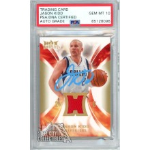 Jason Kidd 2008-09 Upper Deck Hot Prospects Autograph Jersey Card #HM-JK PSA/DNA 10 (Blue)