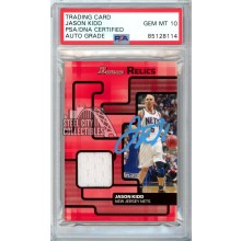 Jason Kidd 2007-08 Bowman Autograph Jersey Card #BR-JK PSA/DNA 10 (Blue)