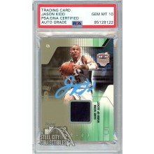 Jason Kidd 2002-03 Fleer Hoops Stars Autograph Jersey Card PSA/DNA 10 (Blue)