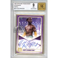 Kofi Kingston 2020 Topps WWE Transcendent Purple Autograph Card #A-KK 01/10 BGS 9