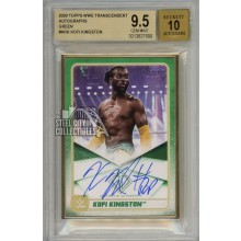 Kofi Kingston 2020 Topps Transcendent WWE Green Autograph Card 13/15 BGS 9.5