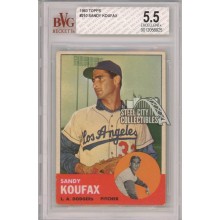 Sandy Koufax 1963 Topps Card #210 BVG 5.5 Excellent+