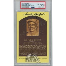Sandy Koufax Autographed HOF Plaque Postcard- PSA 85006971