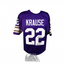 Paul Krause HOF 98 Autographed Minnesota Custom Football jersey - JSA COA