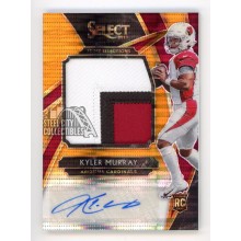 Kyler Murray 2019 Panini Select Orange Autograph Patch Rookie Card #PSP-KM 15/23