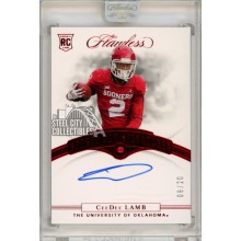 CeeDee Lamb 2020 Panini Flawless Collegiate Ruby Autograph Rookie Card 08/20