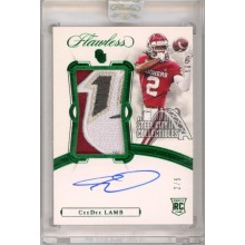 CeeDee Lamb 2020 Panini Flawless Collegiate Autograph Rookie Patch Card 2/5