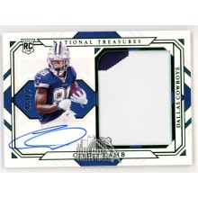 CeeDee Lamb 2020 Panini National Treasures Green Rookie Patch Autograph Card 13/88