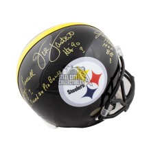 Steel Curtain Ham Lambert Russell 24 Pro Bowls Autographed Steelers Full-Size Football Helmet
