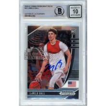 LaMelo Ball 2020-21 Panini Prizm Draft Picks Autograph RC Card #43 BAS 10